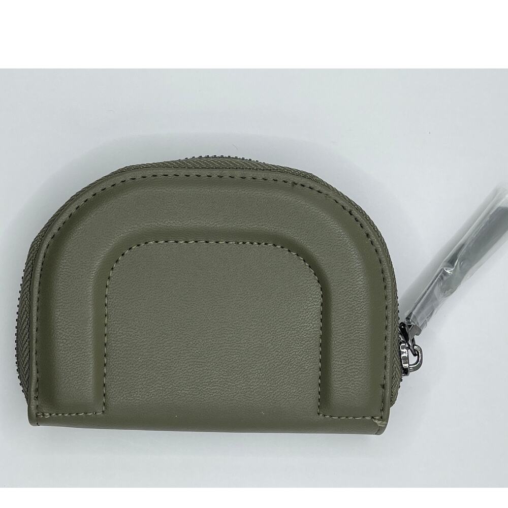 Steve Madden Zip Dome Wallet Coin Purse Olive Green NEW Faux Leather SM - Picture 5 of 5